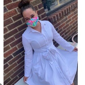 Lauren James White Button Down Dress
